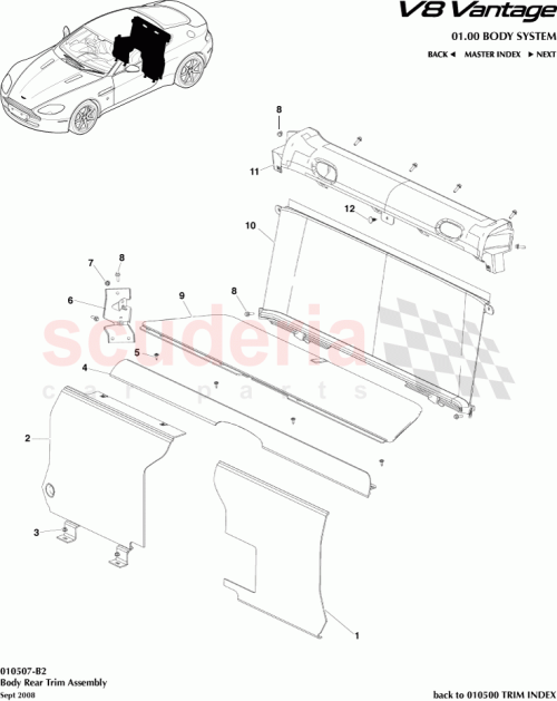 Part Diagram for Aston Martin 6G33-275A08-BBW