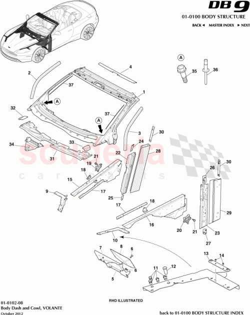 Part Diagram for Aston Martin DG43-L03014-AD