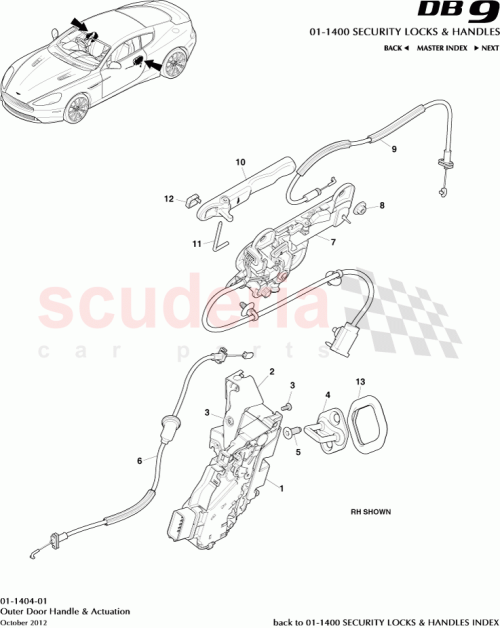 Part Diagram for Aston Martin GOCD33-A21813-AA