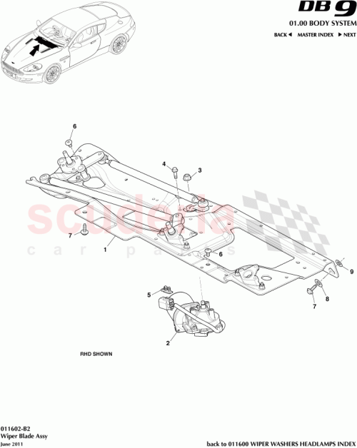 Part Diagram for Aston Martin CD43-17504-DA