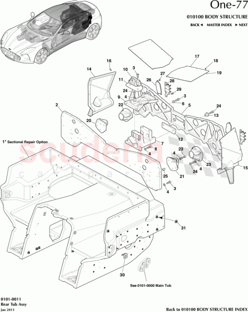 Part Diagram for Aston Martin 12023-06-1274-AA