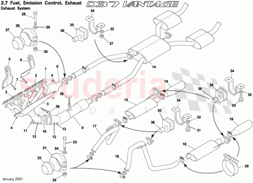 Part Diagram for Aston Martin 1R12-39-10174