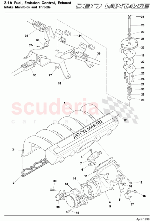 Part Diagram for Aston Martin 692785