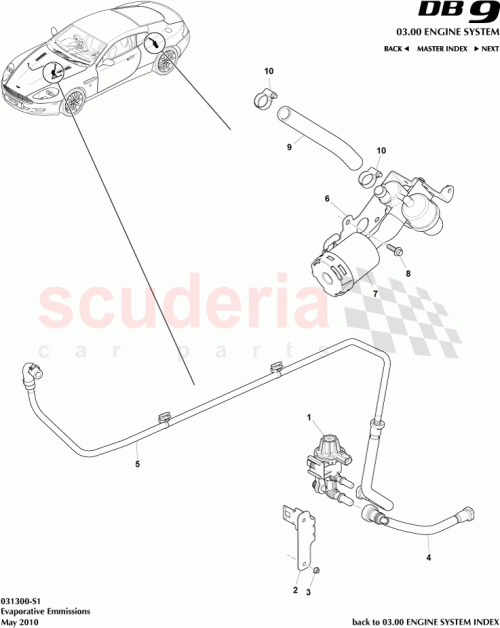 Part Diagram for Aston Martin 4G43-9D289-BD