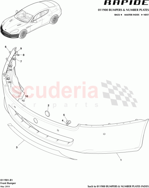 Part Diagram for Aston Martin 9G92-15K859-AB
