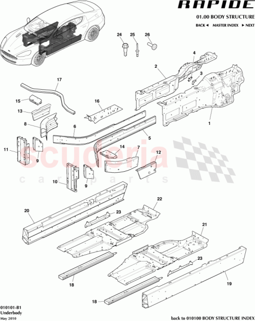 Part Diagram for Aston Martin AD43-F101D11-AA