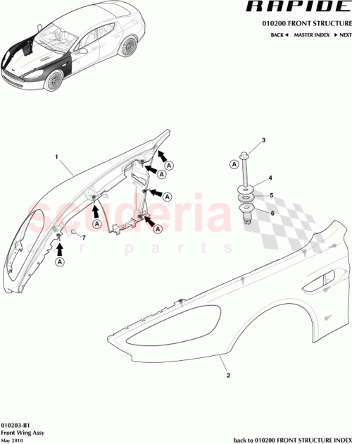 Part Diagram for Aston Martin AD43-F16005-AD