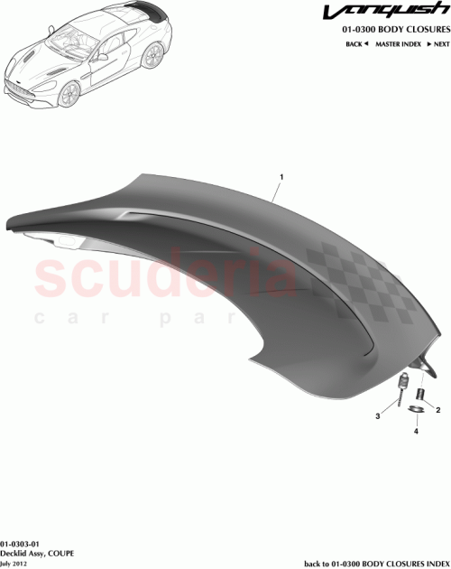 Part Diagram for Aston Martin CD33-37521-AA