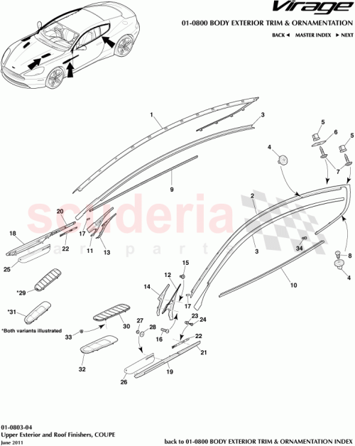 Part Diagram for Aston Martin 704771