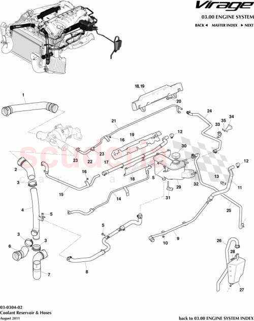 Part Diagram for Aston Martin 4G438N029AA