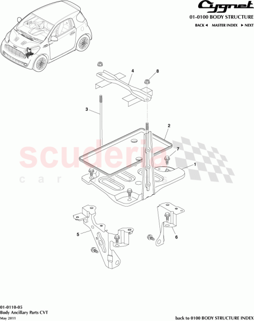 Part Diagram for Aston Martin 74404-74010