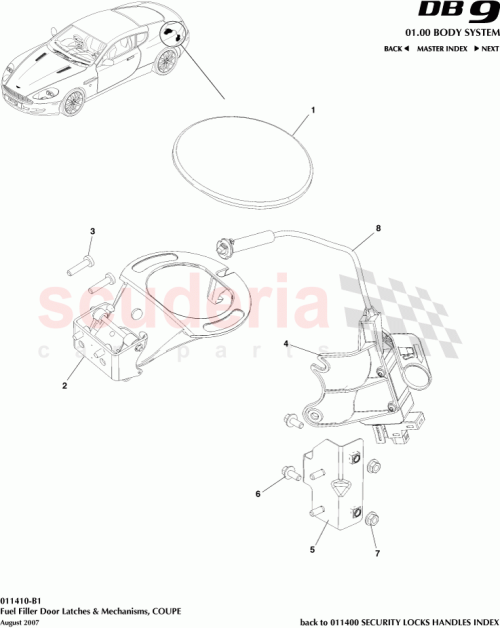 Part Diagram for Aston Martin 4G43-9N447-AB