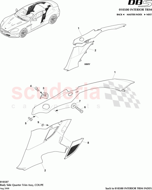 Part Diagram for Aston Martin 9D33-310B08-AC