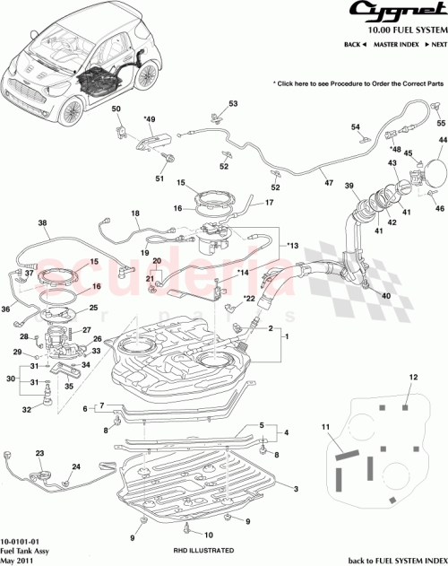 Part Diagram for Aston Martin 83320-74011