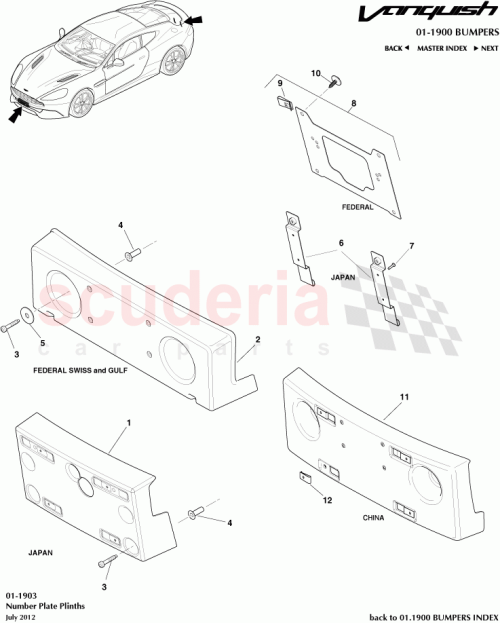 Part Diagram for Aston Martin CD33-17A835-BB