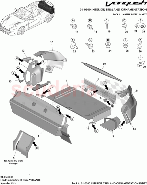 Part Diagram for Aston Martin CD33-17B049-BA