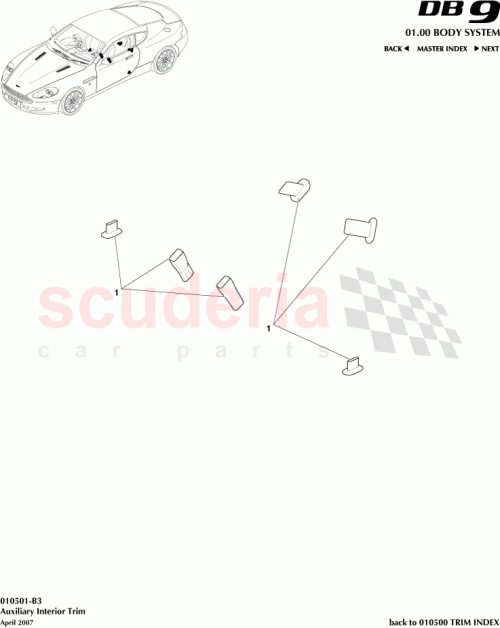 Part Diagram for Aston Martin 4G43-610D62-AAW