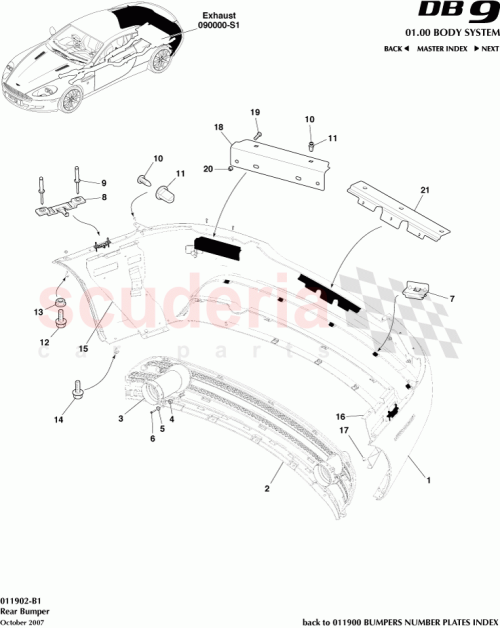 Part Diagram for Aston Martin 707617