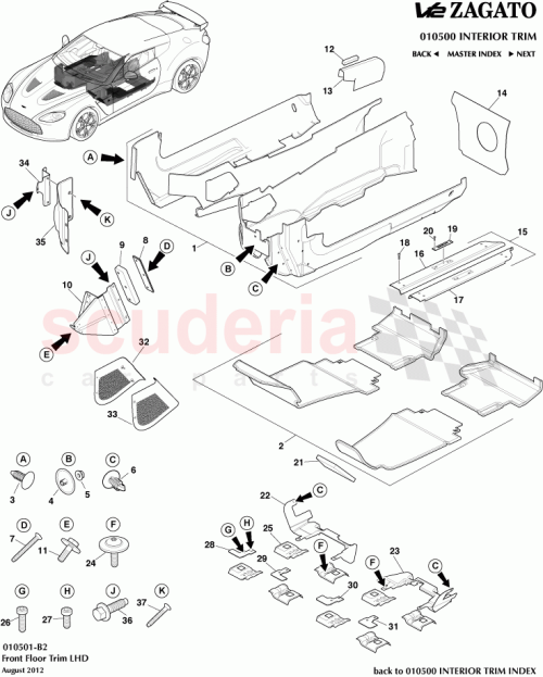 Part Diagram for Aston Martin CD33-12020-CA