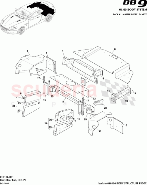 Part Diagram for Aston Martin 702804