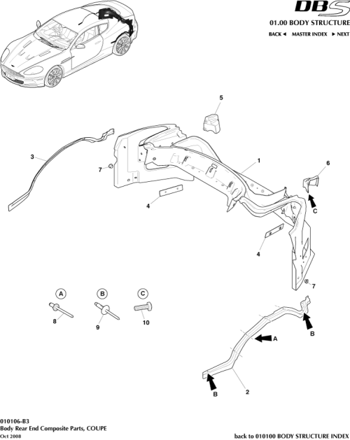 Part Diagram for Aston Martin 4G43-C40738-AE