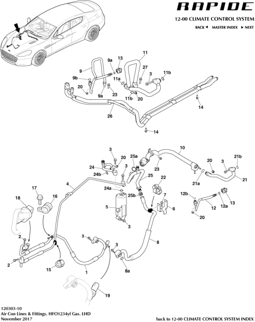 Part Diagram for Aston Martin HD43-19D603-AA