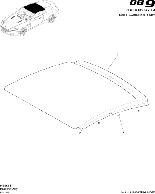 Part Diagram for Aston Martin 4G43-83-11500