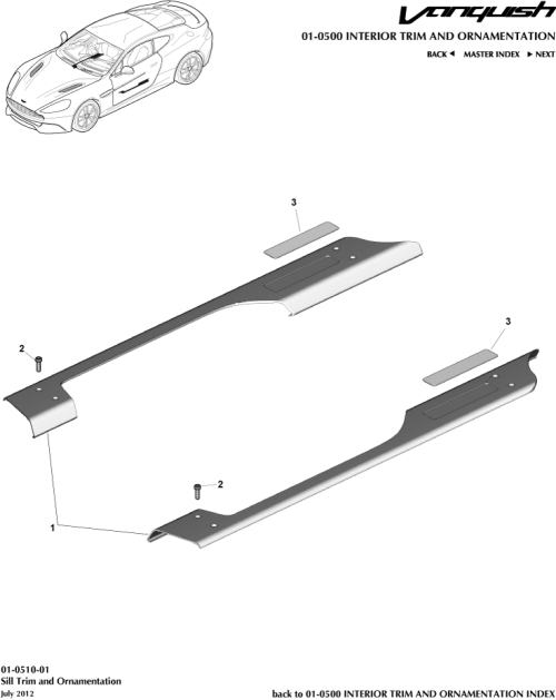 Part Diagram for Aston Martin HD33-132A50-AA