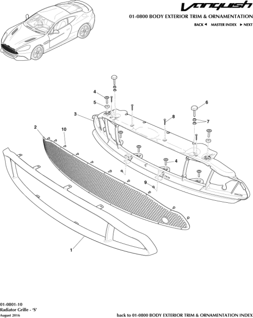 Part Diagram for Aston Martin HD33-8A100-AB