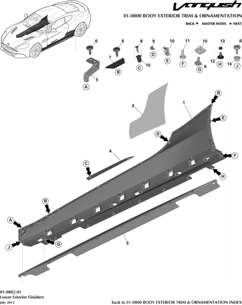 Part Diagram for Aston Martin CD33-10608-AD