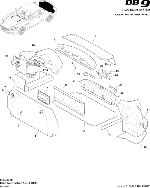 Part Diagram for Aston Martin 701449