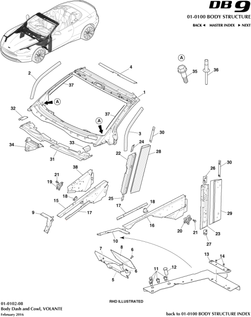 Part Diagram for Aston Martin RY53-13E796-AE