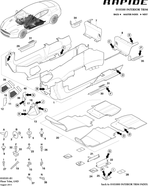 Part Diagram for Aston Martin AD43-605B28-AC