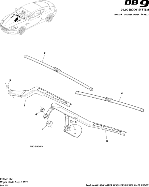 Part Diagram for Aston Martin CG43-17B437-AA