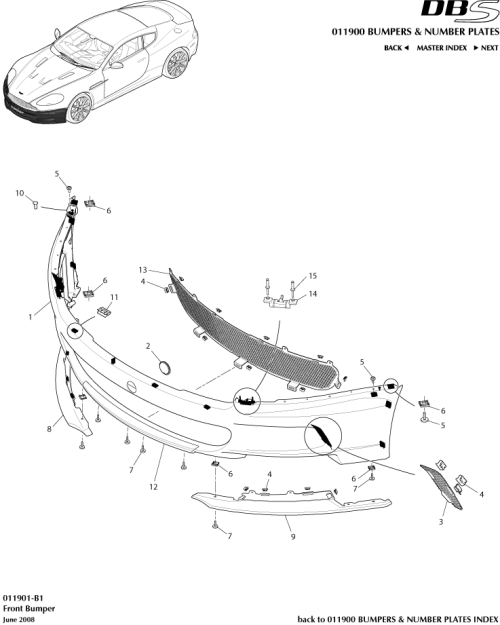 Part Diagram for Aston Martin 4G43-8191-AA
