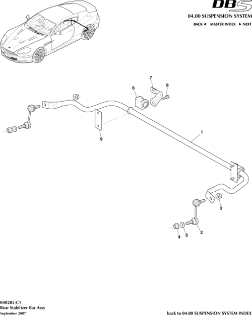 Part Diagram for Aston Martin 701744