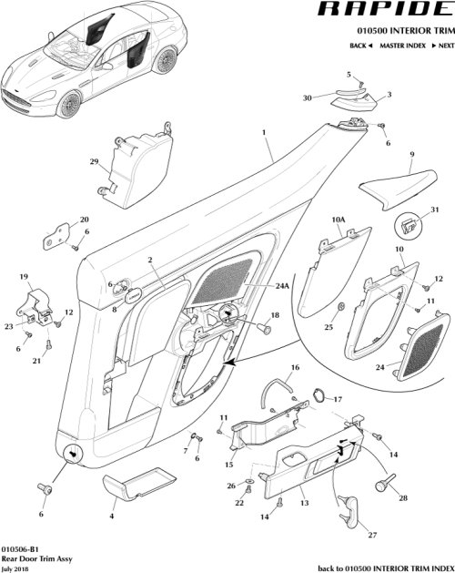Part Diagram for Aston Martin FD43-87-10153