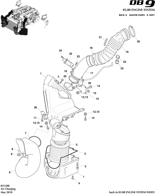 Part Diagram for Aston Martin 701150