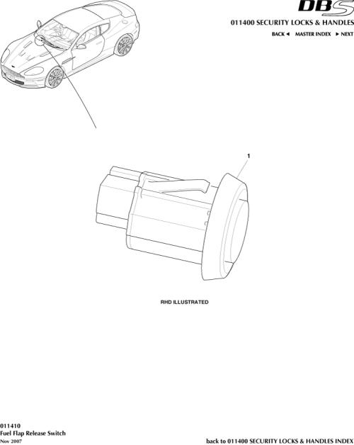 Part Diagram for Aston Martin 6G33-9B242-AA