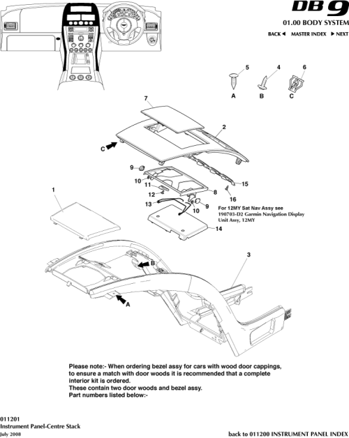 Part Diagram for Aston Martin 701441