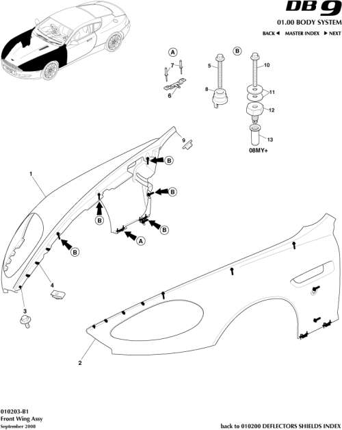 Part Diagram for Aston Martin 4G43-16006-AR