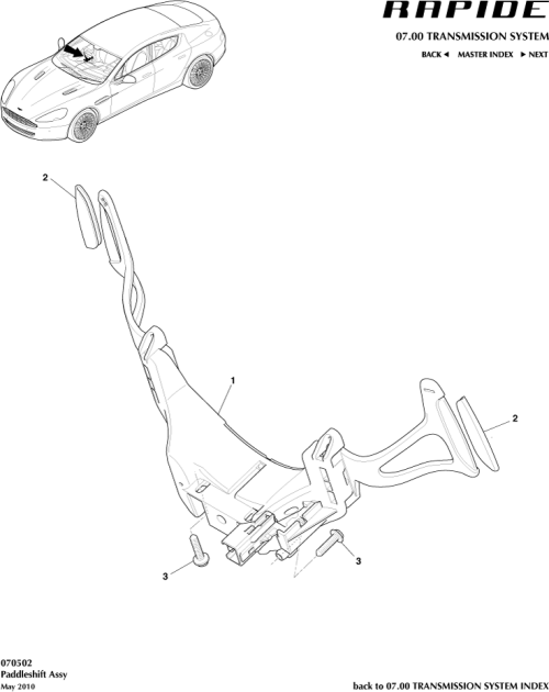 Part Diagram for Aston Martin FG43-70G042-AAW