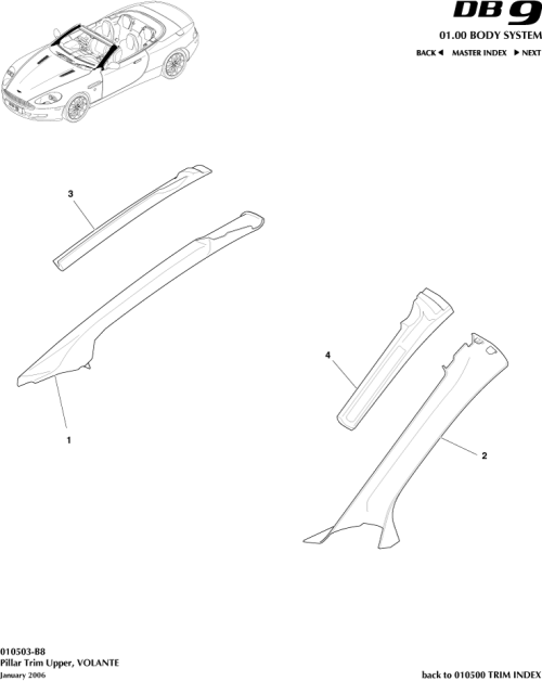 Part Diagram for Aston Martin 6G33-L40381-AA
