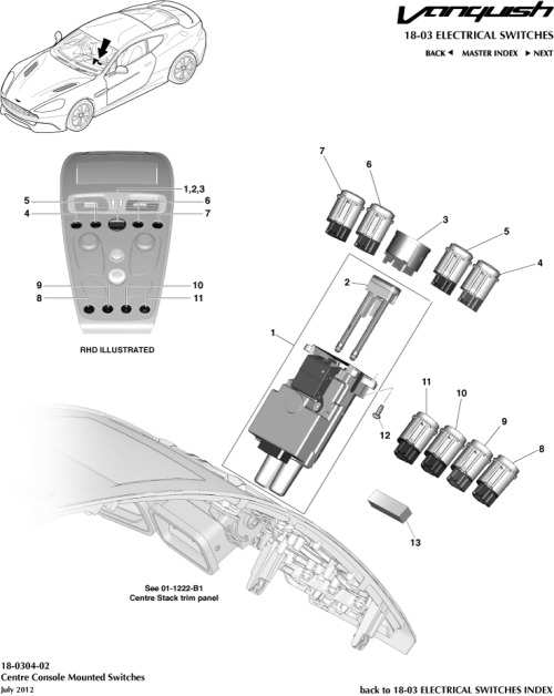Part Diagram for Aston Martin DD33-519C54-DA