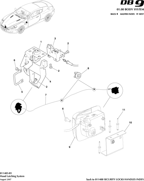 Part Diagram for Aston Martin 4G43-16C656-AD