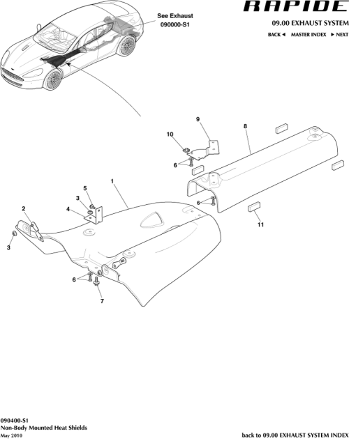 Part Diagram for Aston Martin SY9Y-266B70-BA