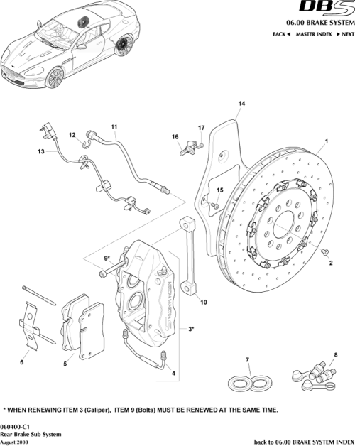 Part Diagram for Aston Martin 8D33-2C464-AA