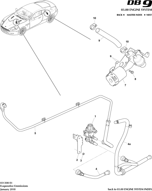 Part Diagram for Aston Martin 6H52-9C111-BA
