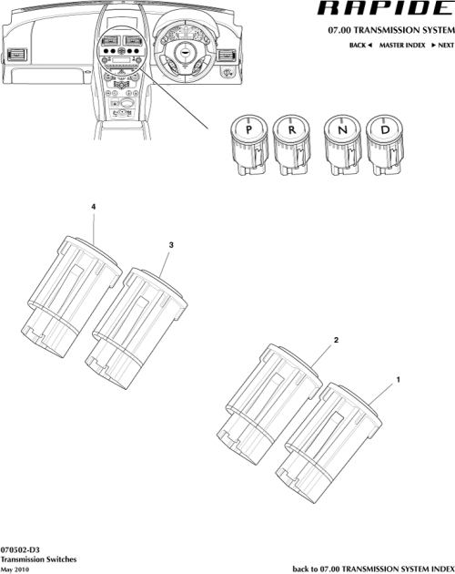 Part Diagram for Aston Martin GD43-7A247-AA
