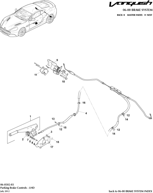 Part Diagram for Aston Martin CD33-8492-AC